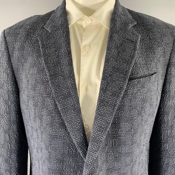 Emporio Armani Other - EMPORIO ARMANI Size 46 Navy Grey Textured Wool Blend Sport Coat